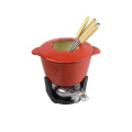 Factory Wholesale Custom Enamel Cast Iron Fondue Set With Forks